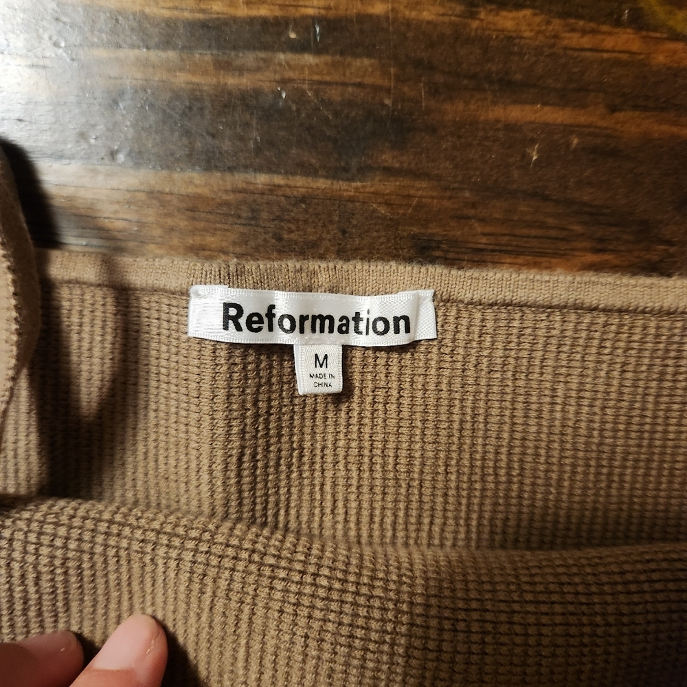 Reformation Tan Ribbed Knit Top - Picture 4 of 4
